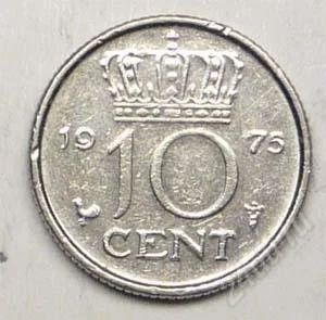 Лот: 1452861. Фото: 1. Нидерланды. 10 цент 1975г. Европа