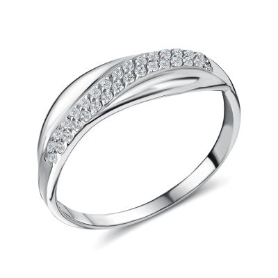 Лот: 23815813. Фото: 1. Золотое кольцо с фианитами. Кольца, перстни