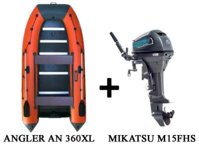 Лот: 20621747. Фото: 1. Лодка ПВХ ANGLER AN 360XL + 2х-тактный... Лодки и катера