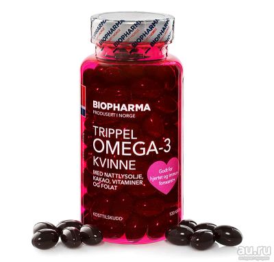 Лот: 14066401. Фото: 1. Trippel Omega-3 Kvinne от Biopharma... Спортивное питание, витамины