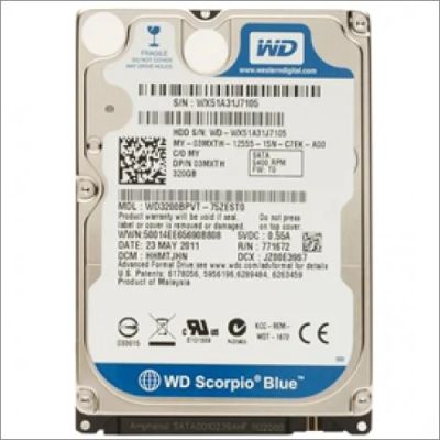 Лот: 4908658. Фото: 1. Western Digital WD3200BPVT. Жёсткие диски (HDD)
