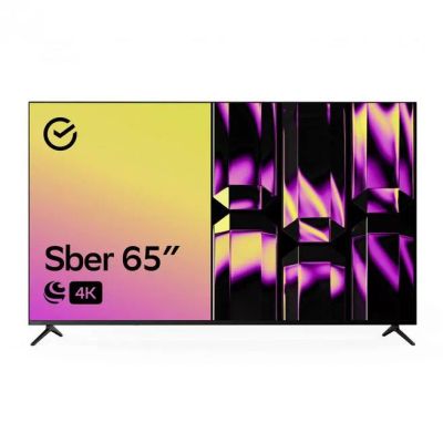 Лот: 22846228. Фото: 1. Телевизор Sber SDX-65U4124B, 65... Телевизоры