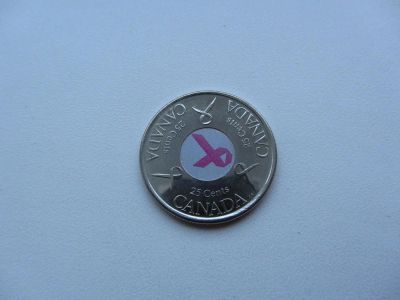 Лот: 4782477. Фото: 1. Канада 25 центов 2006 Розовая... Америка