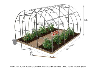 Лот: 16861596. Фото: 1. Теплица Цельная «Богатырь» шаг... Теплицы