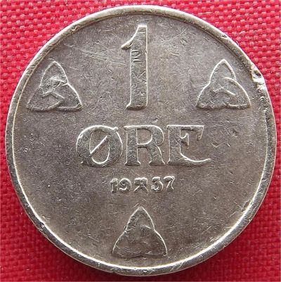 Лот: 1792901. Фото: 1. (№1626-4/LS) 1 эре 1937 (Норвегия... Европа