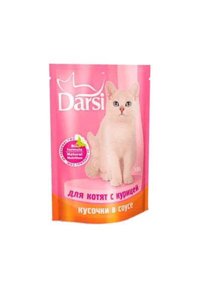 Лот: 5110274. Фото: 1. Паучи Darsi для котят, с курицей... Корма