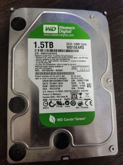 Лот: 21098574. Фото: 1. HDD 1.5Tb 3.5 WD. Жёсткие диски (HDD)
