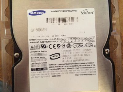 Лот: 6936201. Фото: 1. Samsung SpinPoint SP8004H 80Gb. Жёсткие диски (HDD)
