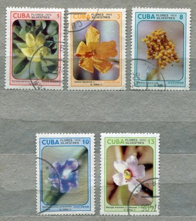 Лот: 15079986. Фото: 1. 1974 Куба Дикорастущие цветы Растения... Марки