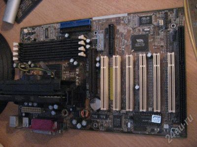 Лот: 197616. Фото: 1. Asus P3V 4X проц 500. Материнские платы
