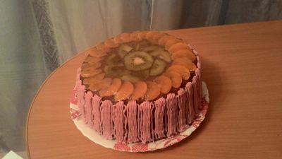 Лот: 7733969. Фото: 1. шоколадный торт с фруктами. Торты, пирожные
