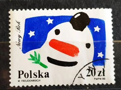 Лот: 21980471. Фото: 1. Польша 1988 Новый год SW-3183. Марки