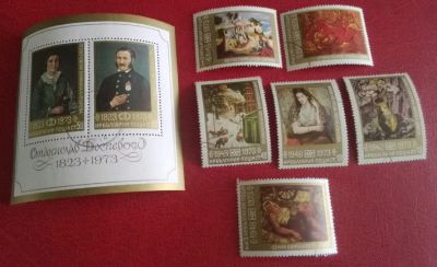 Лот: 25084083. Фото: 1. 1973 г, Болгария, живопись, нац... Марки