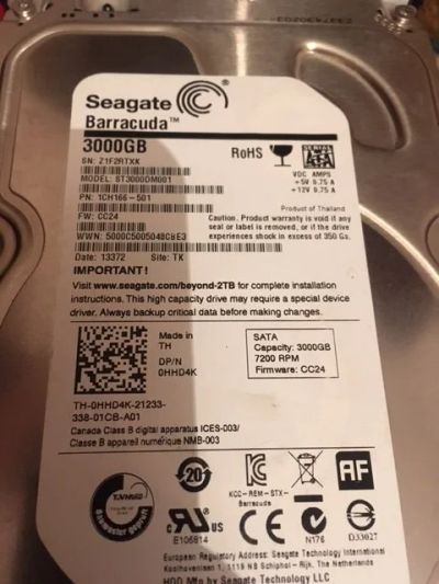 Лот: 9227415. Фото: 1. Жесткий диск ST3000DM001-1CH166. Жёсткие диски (HDD)