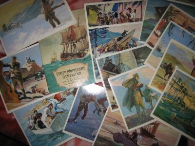 Лот: 5427852. Фото: 1. Набор открыток Географические... Открытки, конверты
