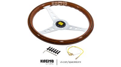 Лот: 22573744. Фото: 1. Руль MOMO INDY серебро, деревянный. Другое (автозапчасти)
