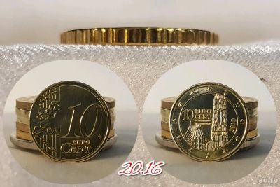 Лот: 13134784. Фото: 1. монета 10 евро цент. 2010г. Австрия... Европа