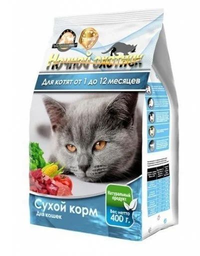Лот: 14483630. Фото: 1. Ночной охотник 400г сухой корм... Корма