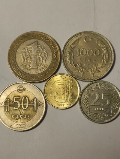 Лот: 25108329. Фото: 1. Пять монет Турции : 1994 - 2022... Европа
