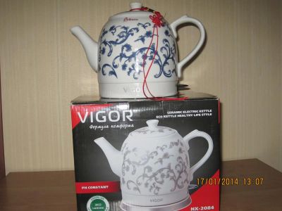Лот: 3615166. Фото: 1. Чайник электрический Vigor HX-2084... Чайники, кофемашины, кулеры