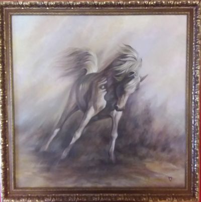 Лот: 14668123. Фото: 1. Картин Лошадь в движении. Картины, рисунки