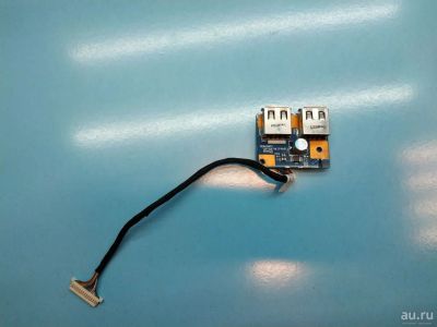 Лот: 18291260. Фото: 1. Б/У плата с разъёмами USB на шлейфе... Платы расширения, контроллеры, доп. порты