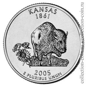 Лот: 11308247. Фото: 1. США 25 центов 2005 года. Серии... Америка