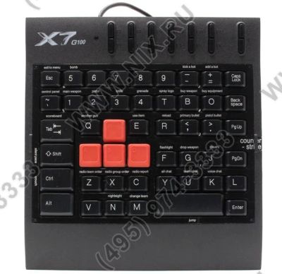 Лот: 3169302. Фото: 1. Клавиатура A4-Tech игровая X7-G100... Клавиатуры и мыши