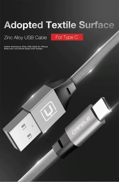 Лот: 12609603. Фото: 1. Кабель USB Type-C для быстрой... Дата-кабели, переходники