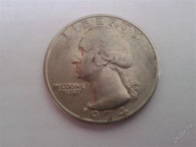 Лот: 2437051. Фото: 1. 25 центов США 1974 года. Америка
