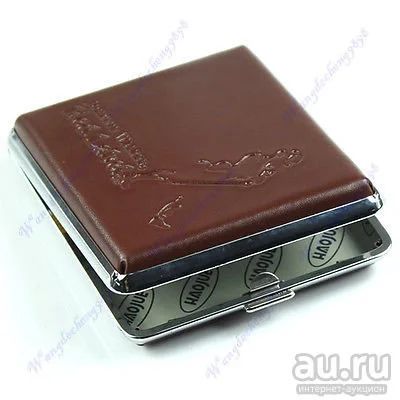 Лот: 8629618. Фото: 1. Портсигар кожаный для 18 сигарет... Другое (сувениры, подарки)