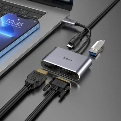 Лот: 25615109. Фото: 1. Адаптер Hoco HB30, HDMI/VGA/USB3... Снегоходы, квадроциклы