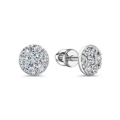 Лот: 23892863. Фото: 1. Серебряные серьги с фианитами. Серьги, каффы