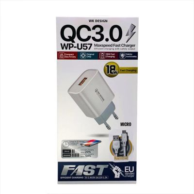 Лот: 22146973. Фото: 1. СЗУ WEKOME WP-U57 1*USB QC3.0... Зарядные устройства, блоки питания, адаптеры сетевые для смартфонов