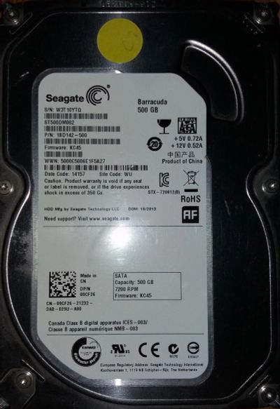Лот: 12272145. Фото: 1. 500 ГБ Жесткий диск Seagate Barracuda... Жёсткие диски (HDD)