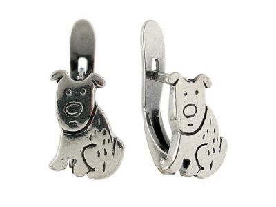 Лот: 12640753. Фото: 1. Серьги." Щенок." НОВЫЕ. пр-во... Серьги, каффы