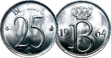 Лот: 4061943. Фото: 1. Бельгия. 25 сантимов, 1964 г. Европа