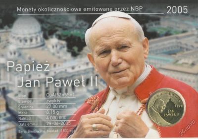 Лот: 5883352. Фото: 1. Польша 2005 2 злотых кончина папы... Европа