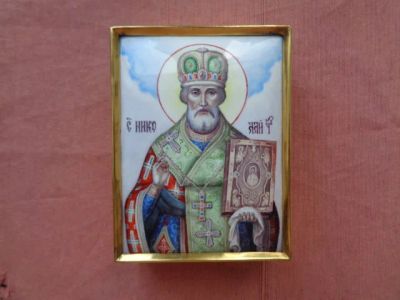 Лот: 9824273. Фото: 1. дивная икона святой Николай Чудотворец... Иконы