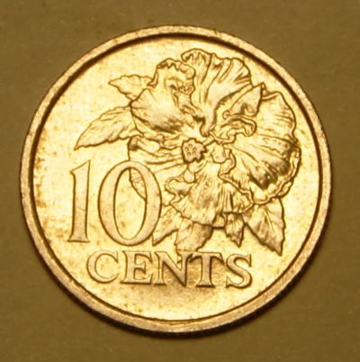 Лот: 3876456. Фото: 1. Тринидад и Тобаго.10 центов 1990... Америка
