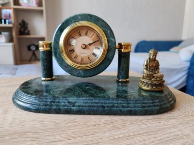 Лот: 22182793. Фото: 1. Часы, камень, бронза, будда. Предметы интерьера и быта