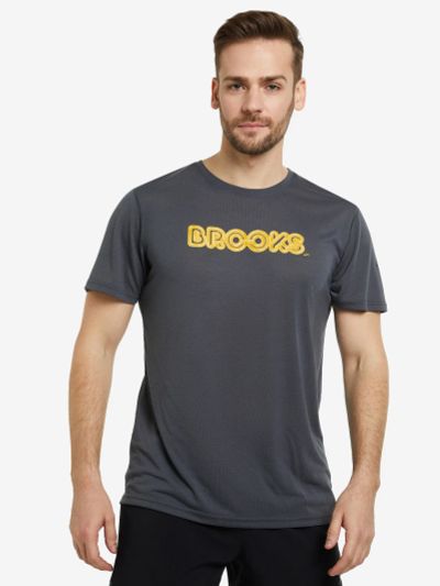 Лот: 22451518. Фото: 1. Футболка мужская Brooks, Серый. Другое (спортивная одежда)