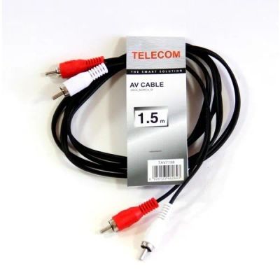Лот: 20036272. Фото: 1. Кабель аудио 2RCA-2RCA 1.5м Telecom... Шлейфы, кабели, переходники