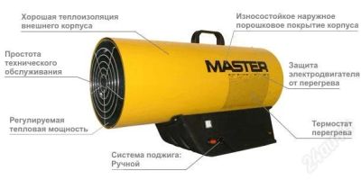 Лот: 3369966. Фото: 1. Пушка тепловая газовая Master... Обогреватели промышленные, тепловые пушки