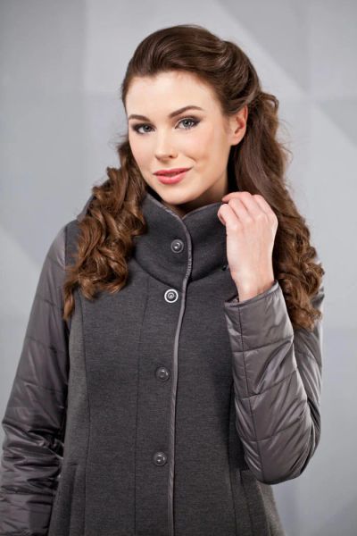 Лот: 8183625. Фото: 1. Классное комбинированное пальто... Верхняя одежда