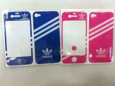 Лот: 1341920. Фото: 1. Наклейка для iPhone 4 Adidas. Защитные стёкла, защитные плёнки