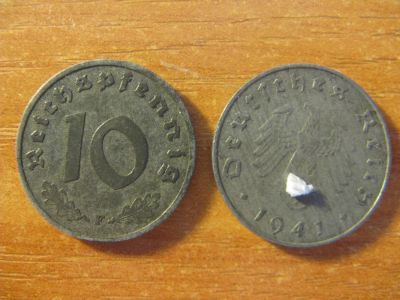 Лот: 10508498. Фото: 1. Германия 3 Рейх. 10 пфеннигов... Германия и Австрия