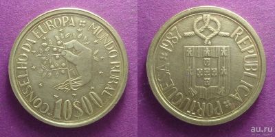 Лот: 13638201. Фото: 1. Португалия 10 эскудо 1987 Совет... Европа