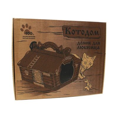 Лот: 10406163. Фото: 1. Дом котодом картонный для кошек... Домики, переноски, клетки, когтеточки