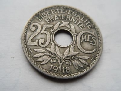 Лот: 10205472. Фото: 1. Франция 25 сантимов 1918. Европа